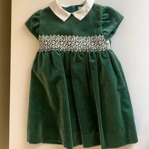 Florence Eiseman Toddler Girls Green Velvet Dress 18m